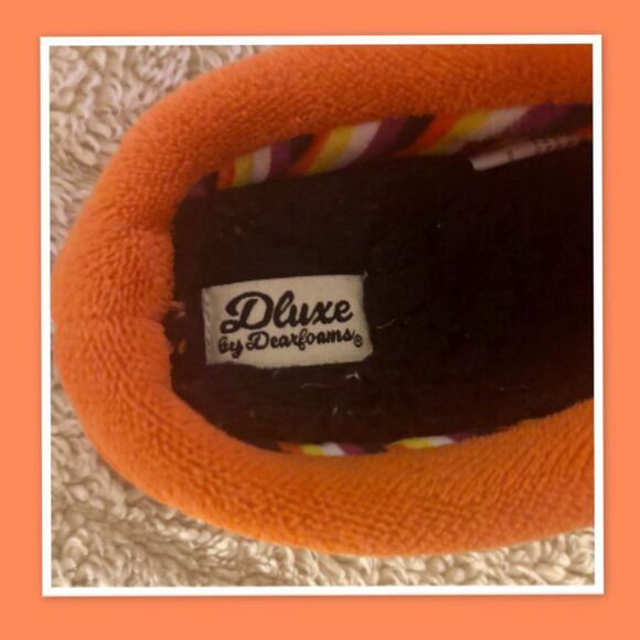 Child Dluxe by Dearfoams Pumpkin Slippers - Size 13-1 - Picture 3 of 4